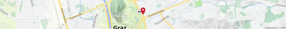 Map representation of the location for Glacis-Apotheke in 8010 Graz
